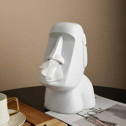 White Moai Tissue Holder