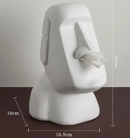 White Moai Tissue Holder