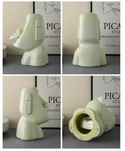 White Moai Tissue Holder