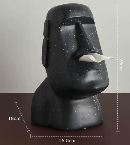 Black Moai Tissue Holder