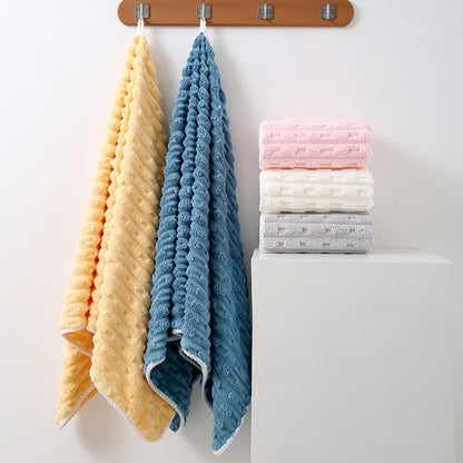 Off White Thickened Fleece Towel Set