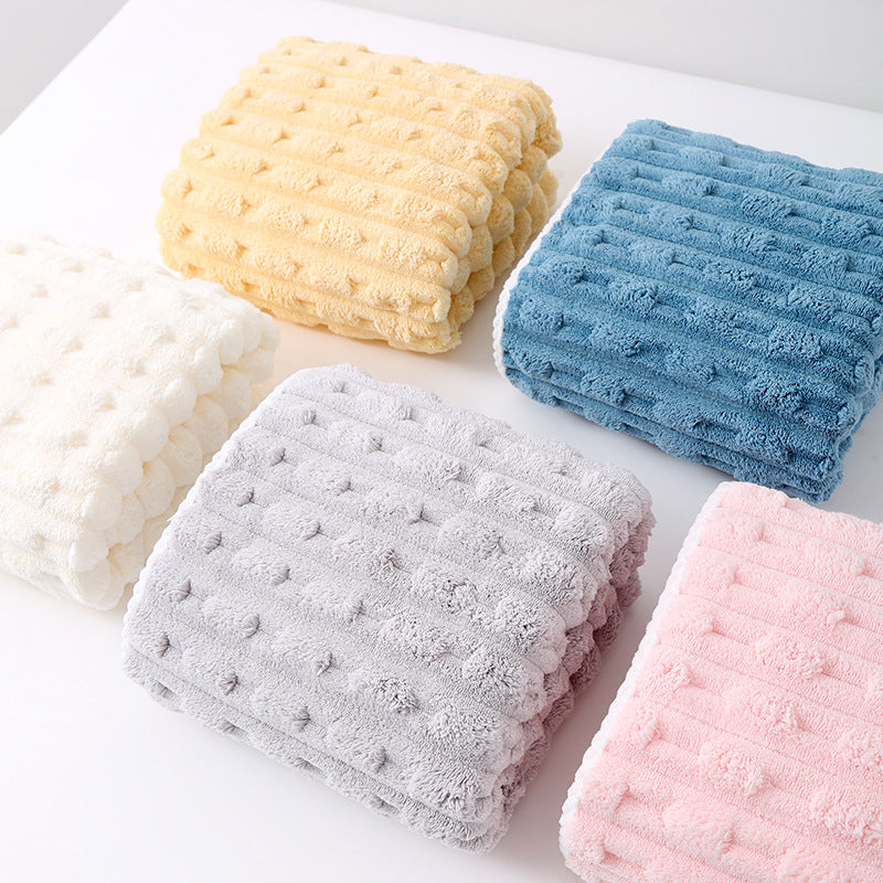 Off White Thickened Fleece Towel Set