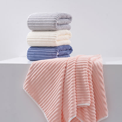 Pink Candy Stripe Fleece Bath Towel