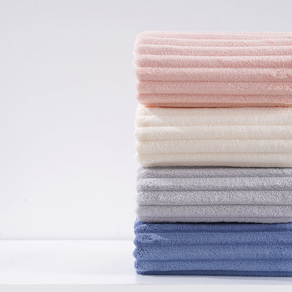 Blue Stripe Coral Fleece Bath Towel