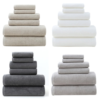 Gray and White Cotton Towel Set