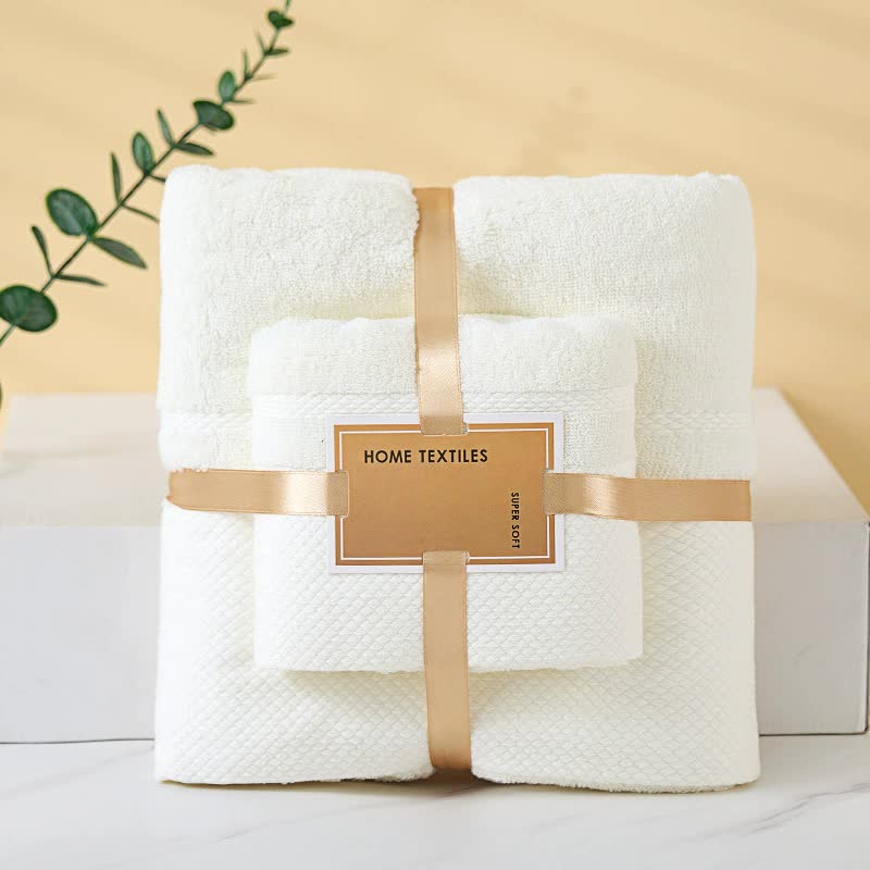 Beige Soft and Absorbent Towel Set