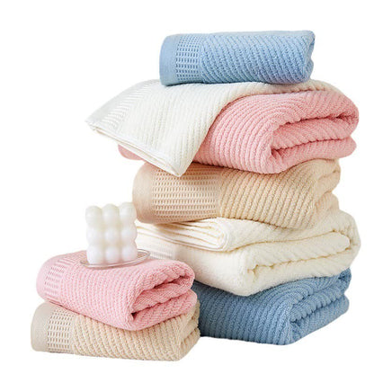 Beige Diagonal Stripe Towel Set