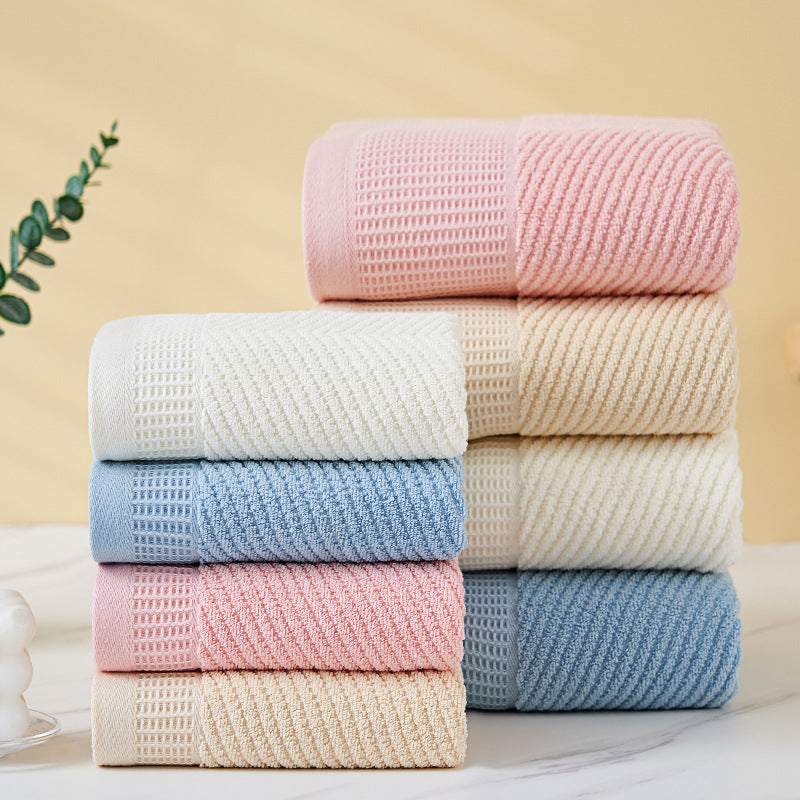 Beige Diagonal Stripe Towel Set